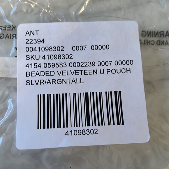 NWT Anthropologie Beaded Velveteen U Pouch Evening Bag - Picture 5 of 5